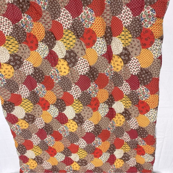 Vintage 70s Boho Brown Orange Yellow Floral Sleeping Bag - Picture 15 of 16